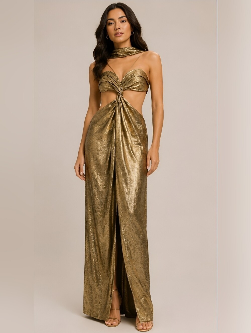 Cult Gaia Gold Cody Gown XS